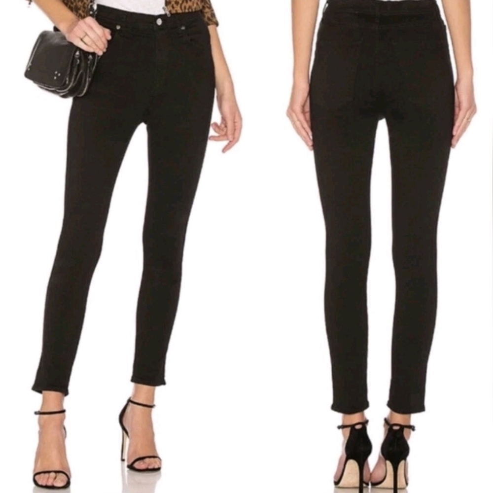 Agolde Filter Free High Rise Skinny Jeans Black Size 28 Classic Stretchy